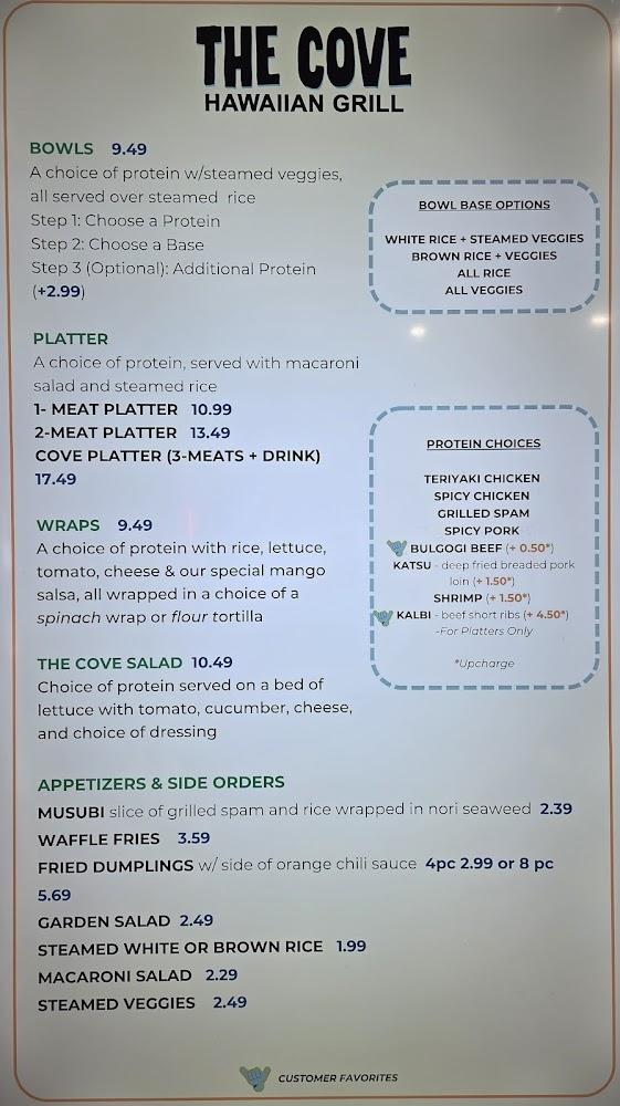 The Cove Hawaiian Grill Menu image 3